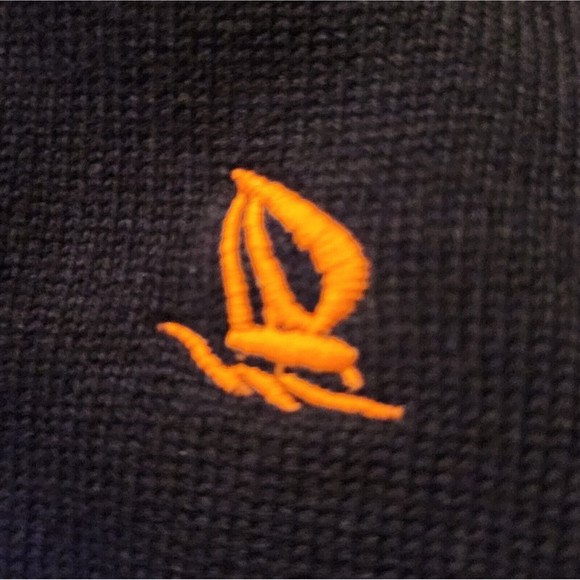 HTF Giorgio Di Mare Yachting LOGO V-neck Pullover Sweater Suede Elbow Patch XXL - Picture 7 of 9